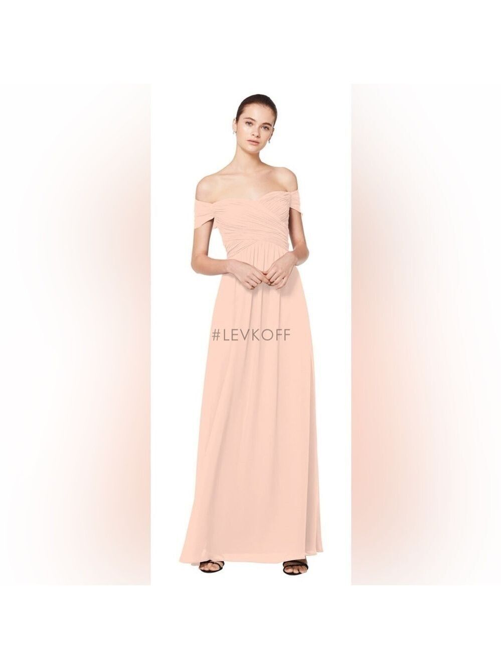 Bill Levkoff Petal Pink Off Shoulder Prom or Bridesmaid Dress